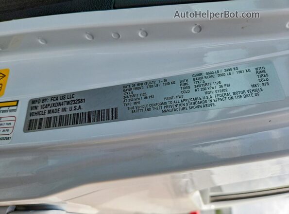 1C4PJXDN4TW232581 2026 JEEP WRANGLER White Շարժիչի բաժամունքի տեսք