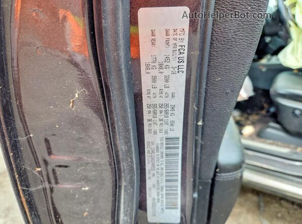 1C4RDJDG0GC400559 2016 DODGE DURANGO Gray VIN sticker view