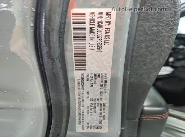 1C4RDJDG2PC637540 2023 DODGE DURANGO Gray VIN sticker view