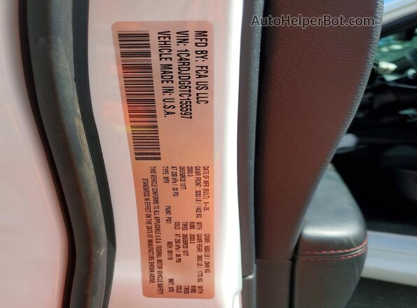 1C4RDJDG6TC155597 2026 DODGE DURANGO White VIN sticker view
