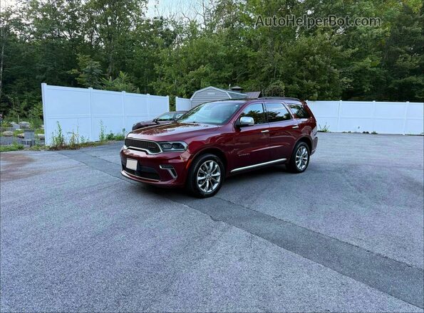 1C4RDJEG7MC764696 2021 DODGE DURANGO Burgundy Trasero izquierdo