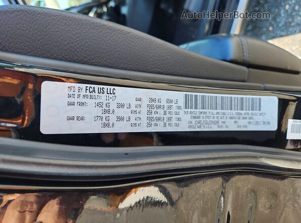 1C4RDJFG6JC243205 2018 DODGE DURANGO Black VIN sticker view