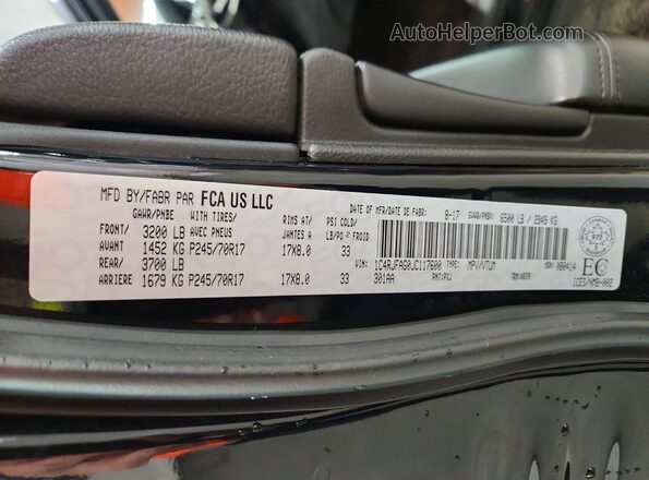 1C4RJFAG0JC117600 2018 JEEP GRAND Black Вид наклейки з VIN-кодом