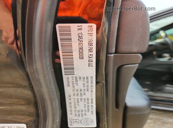 1C4RJFAG1MC863039 2021 JEEP GRAND Black Vista de la etiqueta del VIN