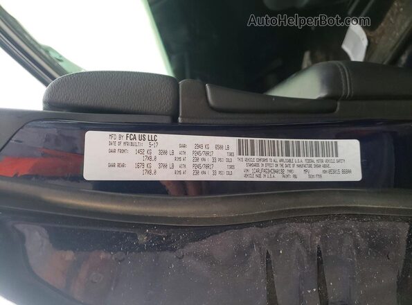 1C4RJFAG3HC940192 2017 JEEP GRAND Blue Vista de la etiqueta del VIN