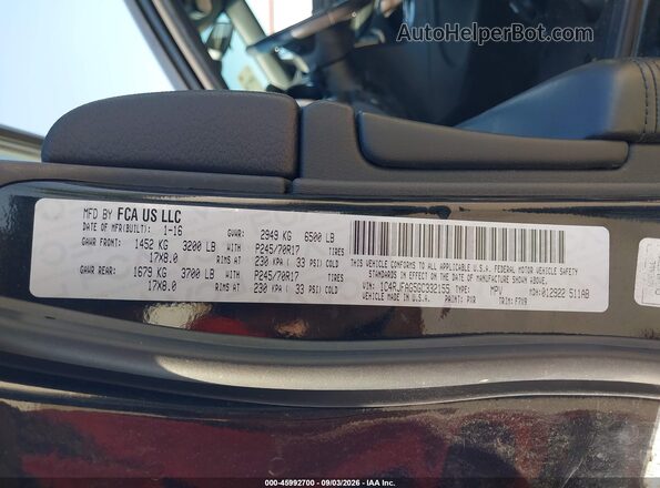 1C4RJFAG5GC332155 2016 JEEP GRAND CHEROKEE Black Vista de la etiqueta del VIN
