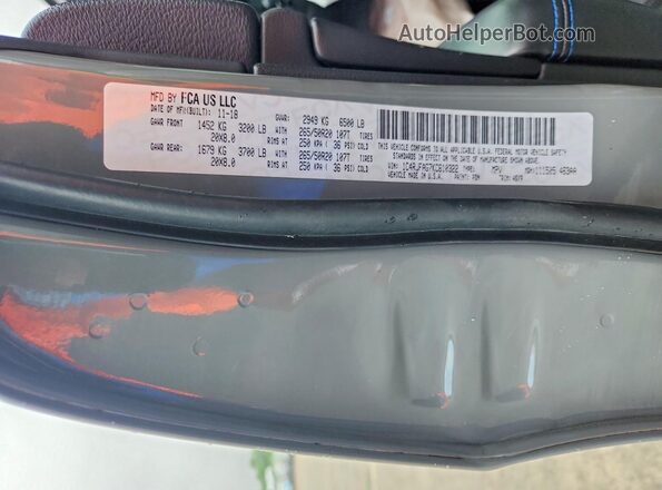 1C4RJFAG7KC610322 2019 JEEP GRAND Серый Вид наклейки с VIN-кодом