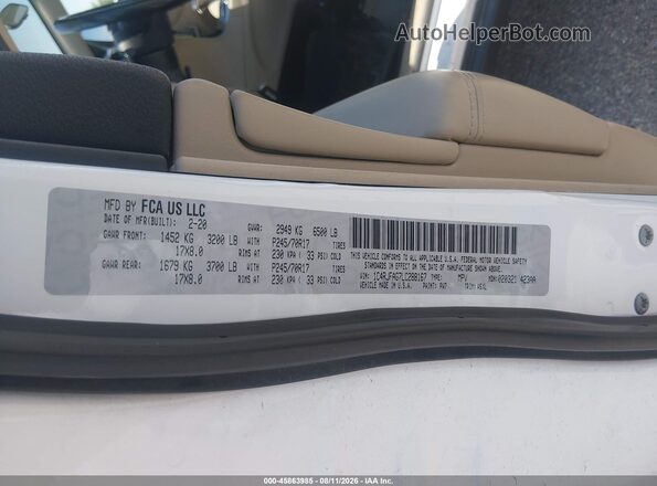 1C4RJFAG7LC288167 2020 JEEP GRAND CHEROKEE White Vista del compartimento del motor