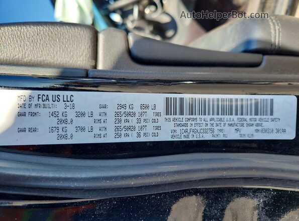 1C4RJFAGXJC332756 2018 JEEP GRAND Black სალონის 360-გრადუსიანი ხედი