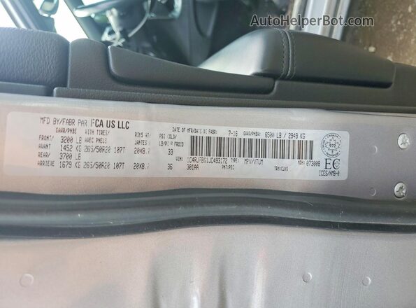 1C4RJFBG1JC493172 2018 JEEP GRAND Silver VIN կոդի պիտակի տեսք