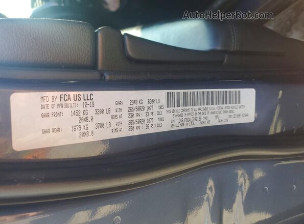 1C4RJFBG4LC242150 2020 JEEP GRAND Blue VIN კოდის სტიკერის ხედი