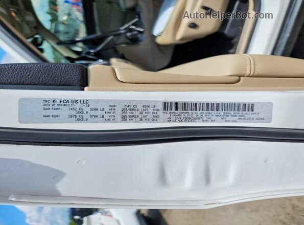 1C4RJFBG8KC669071 2019 JEEP GRAND White Widok naklejki z numerem VIN