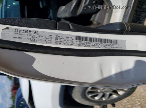 1C4RJFBGXGC418432 2016 JEEP GRAND White VIN կոդի պիտակի տեսք