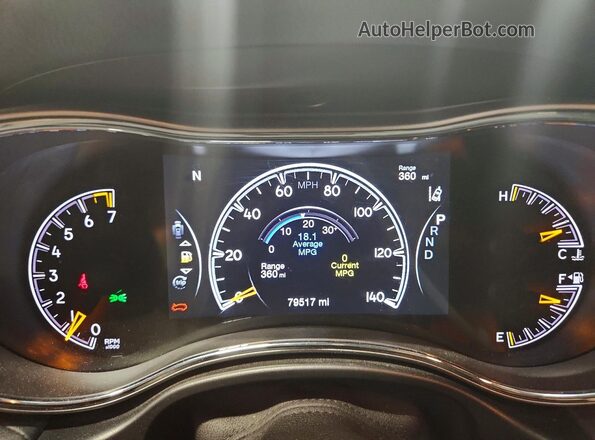 1C4RJFCG0KC528378 2019 JEEP GRAND Black Вид щитка приладів