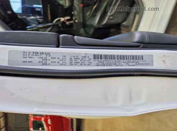 1C4RJFCG7JC314535 2018 JEEP GRAND White VIN կոդի պիտակի տեսք