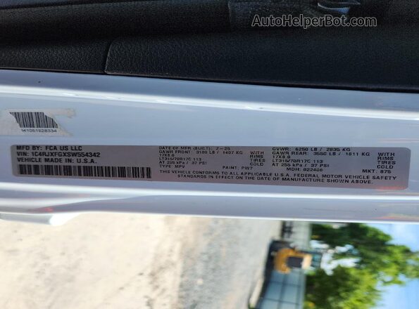 1C4RJXFGXSW554342 2025 JEEP WRANGLER White Շարժիչի բաժամունքի տեսք