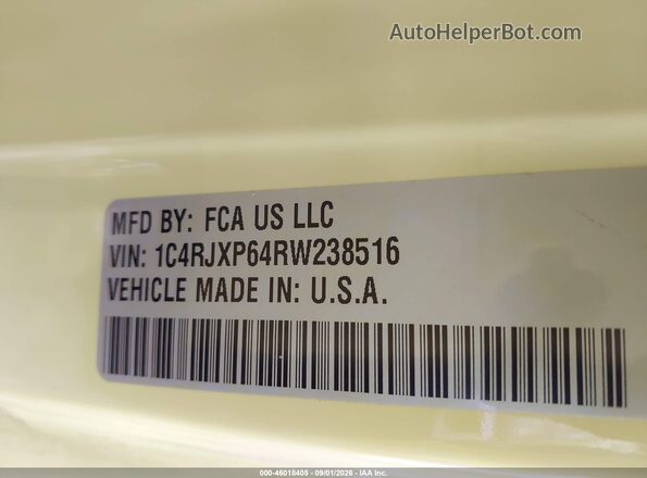 1C4RJXP64RW238516 2024 JEEP WRANGLER Yellow ძრავის განყოფილების ხედი