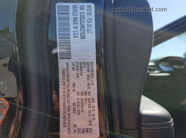1C4SDJGJ4NC218398 2022 DODGE DURANGO Black 360 interior view