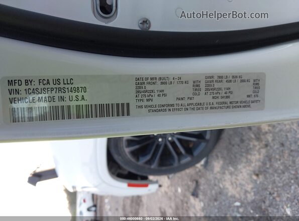 1C4SJSFP7RS149870 2024 JEEP GRAND WAGONEER L White Вид підкапотного простору