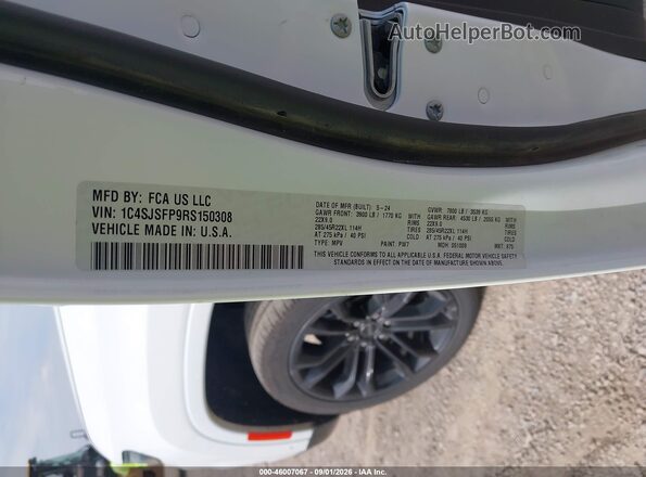 1C4SJSFP9RS150308 2024 JEEP GRAND WAGONEER L White ძრავის განყოფილების ხედი