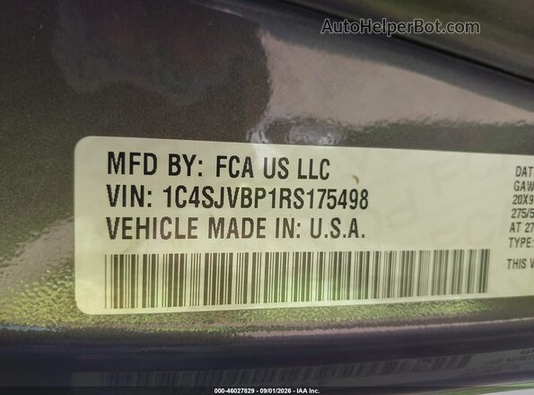 1C4SJVBP1RS175498 2024 JEEP WAGONEER Gray ძრავის განყოფილების ხედი