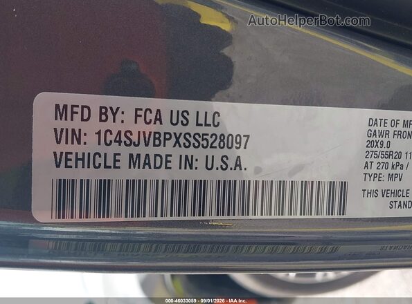 1C4SJVBPXSS528097 2025 JEEP WAGONEER Gray Widok komory silnika