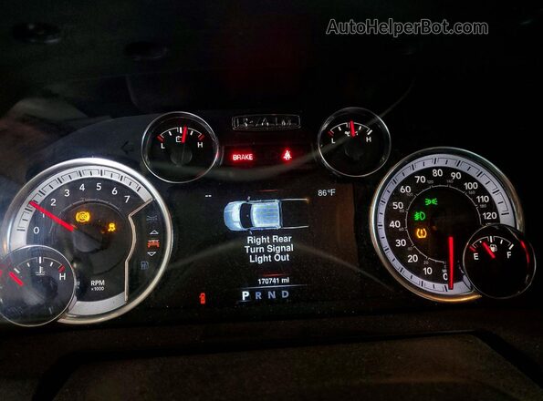 1C6RR7GT7LS153139 2020 RAM 1500 White Instrument cluster view