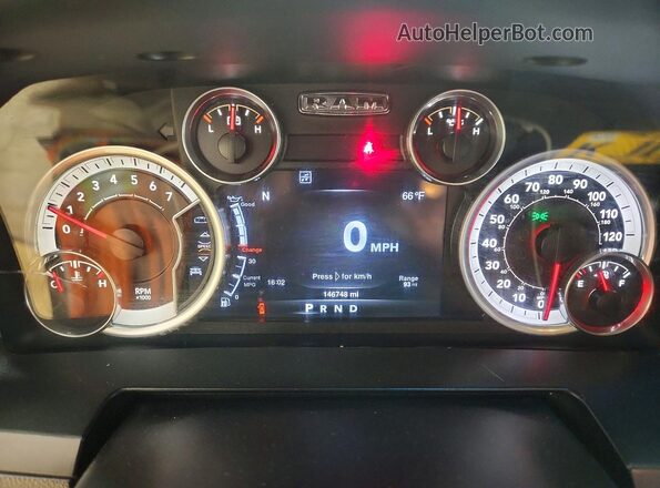 1C6RR7HT6GS191613 2016 RAM 1500 White Widok zestawu wskaźników