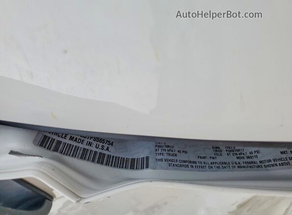 1C6RR7LG7PS565754 2023 RAM 1500 White Вид наклейки з VIN-кодом