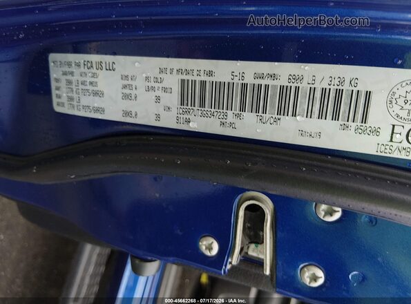 1C6RR7UT3GS347239 2016 RAM 1500 Blue Вид підкапотного простору