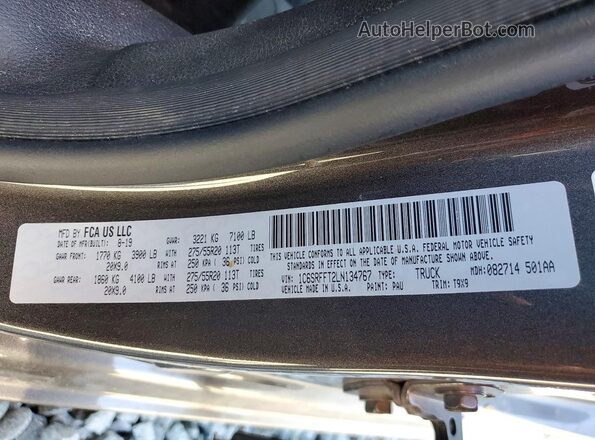 1C6SRFFT2LN134767 2020 RAM 1500 Charcoal Вид підкапотного простору