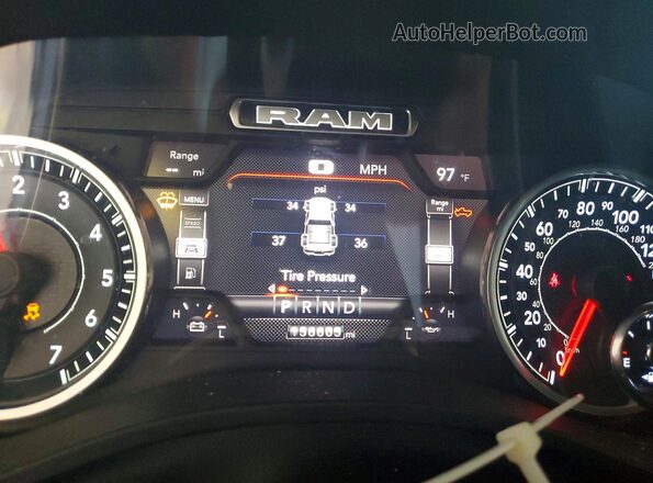 1C6SRFFT3NN427824 2022 RAM 1500 Silver Instrument cluster view