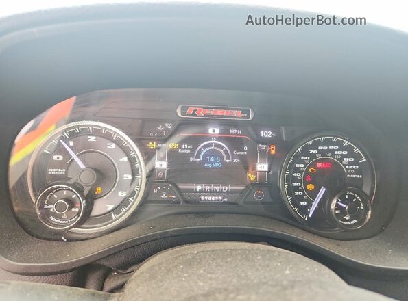 1C6SRFLT8MN535875 2021 RAM 1500 Gray Вид щитка приладів