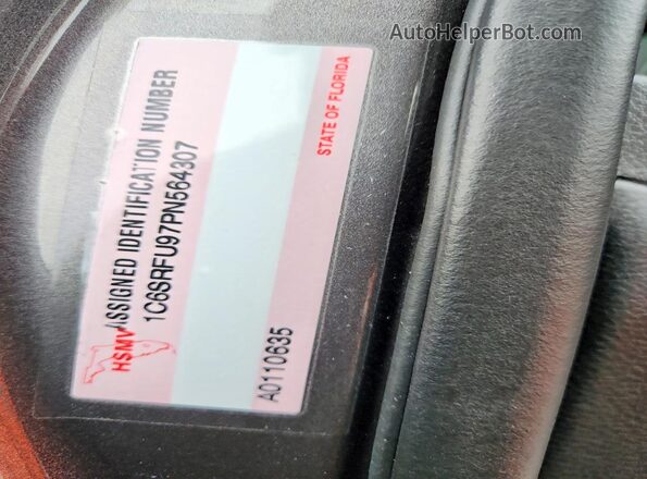 1C6SRFU97PN564307 2023 RAM 1500 Gray VIN კოდის სტიკერის ხედი