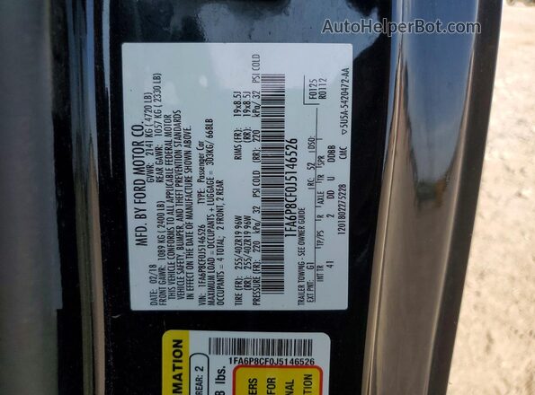 1FA6P8CF0J5146526 2018 FORD MUSTANG Black ძრავის განყოფილების ხედი