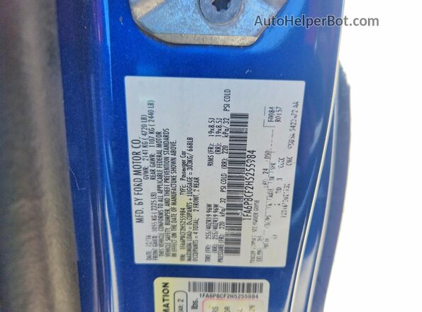 1FA6P8CF2H5255984 2017 FORD MUSTANG Blue Widok komory silnika
