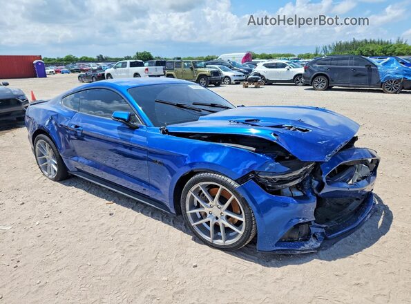 1FA6P8CF2H5255984 2017 FORD MUSTANG Blue Przód prawy