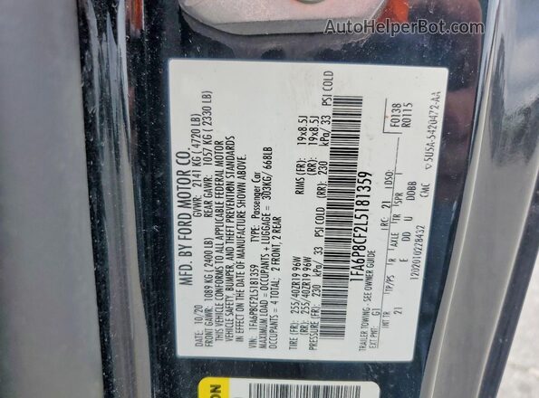 1FA6P8CF2L5181359 2020 FORD MUSTANG Black Вид підкапотного простору