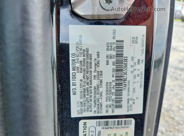 1FA6P8CF3G5260383 2016 FORD MUSTANG Black Vista del compartimento del motor