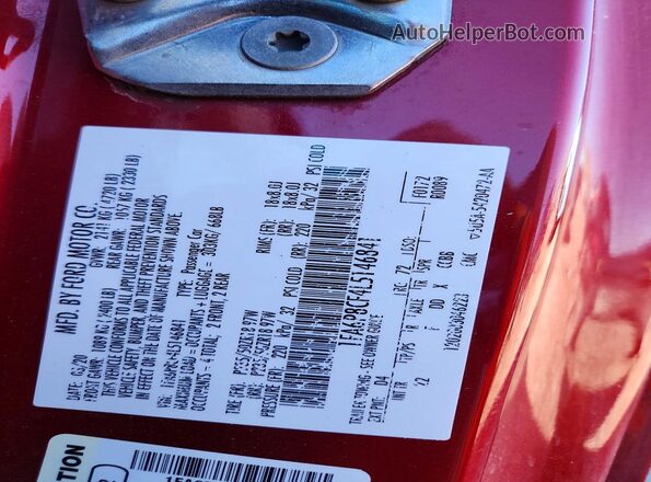1FA6P8CF4L5146841 2020 FORD MUSTANG Burgundy Widok komory silnika