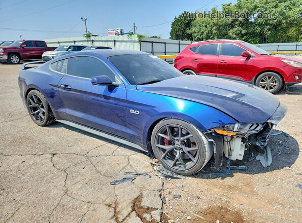 1FA6P8CF5J5146490 2018 FORD MUSTANG Blue Przód prawy