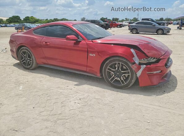 1FA6P8CF7K5124492 2019 FORD MUSTANG Бордовый Передняя правая четверть