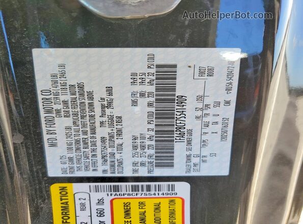 1FA6P8CF7S5414909 2025 FORD MUSTANG Black Widok naklejki z numerem VIN