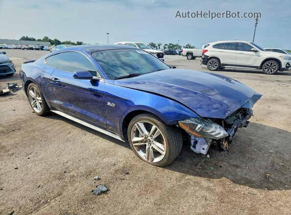 1FA6P8CFXL5129784 2020 FORD MUSTANG Blue Przód prawy