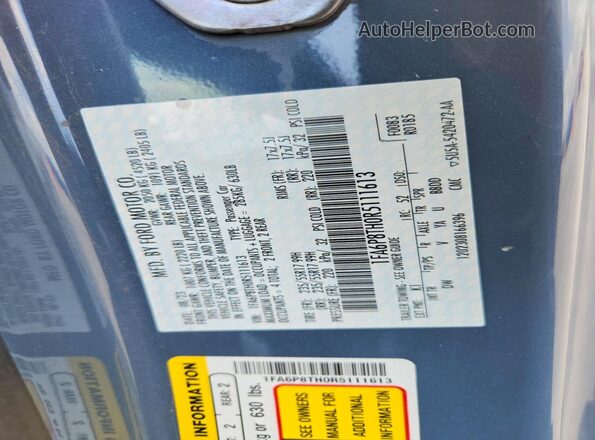 1FA6P8TH0R5111613 2024 FORD MUSTANG Синий Вид подкапотного пространства