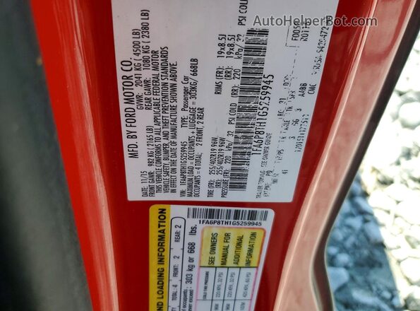 1FA6P8TH1G5259945 2016 FORD MUSTANG Black Вид підкапотного простору