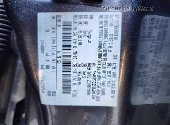 1FADP3E25JL291576 2018 FORD FOCUS Gray VIN sticker view