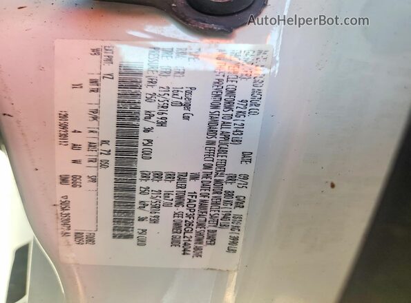 1FADP3F26GL214044 2016 FORD FOCUS White Vista del compartimento del motor