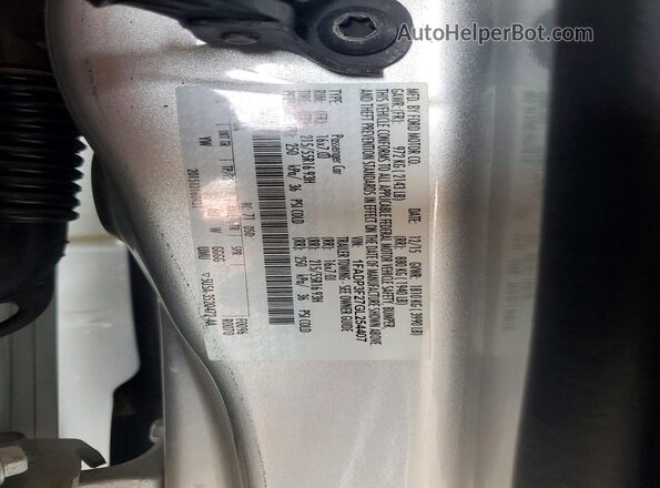 1FADP3F27GL254407 2016 FORD FOCUS Silver Vista de la etiqueta del VIN