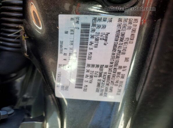 1FADP3K20GL350160 2016 FORD FOCUS Gray ძრავის განყოფილების ხედი
